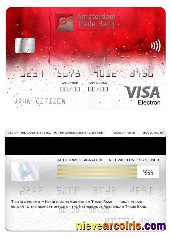 Netherlands Amsterdam Trade Bank visa electron card